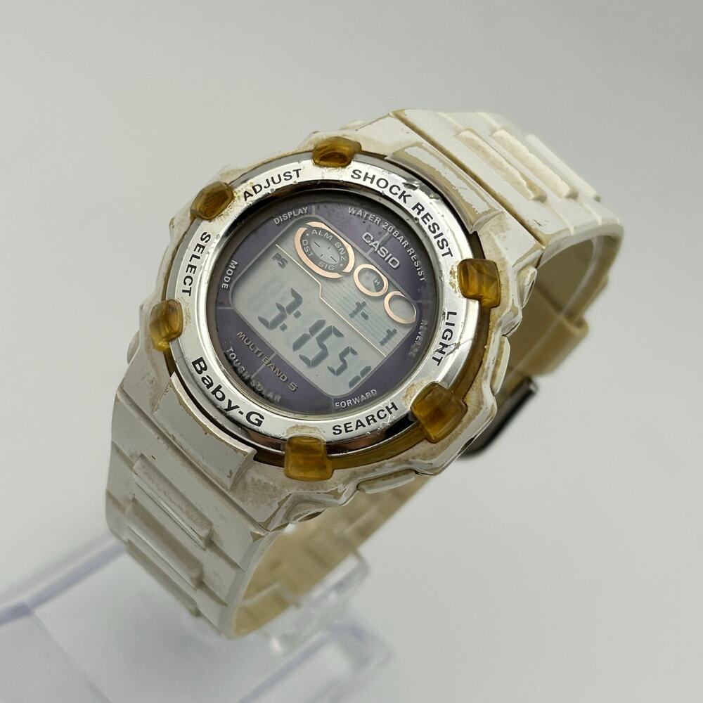 Casio Baby-G Tough Solar White Digital Watch Working New Battery - Picture 2 of 8